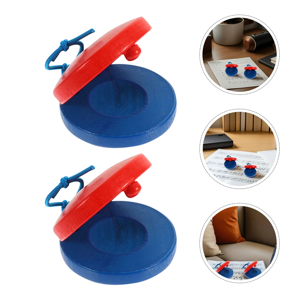 

12pcs Wooden Castanets For Finger Percussion Musical Early Childhood Rhythm Learning Pure Sound Dual Color