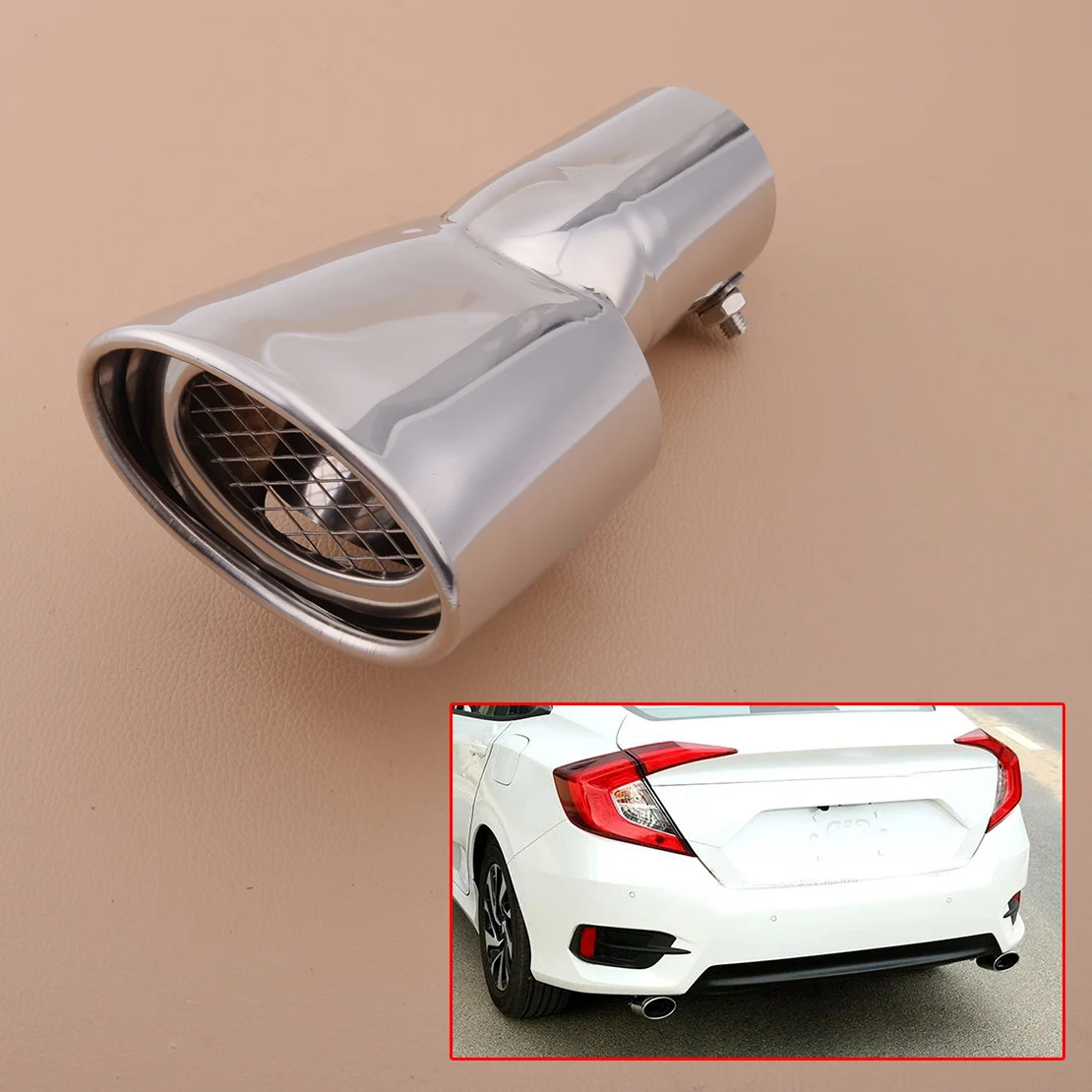 

Хромированная задняя выхлопная труба глушитель концевой наконечник Подходит для Honda Civic 2016 2017 2018 2019 нержавеющая сталь