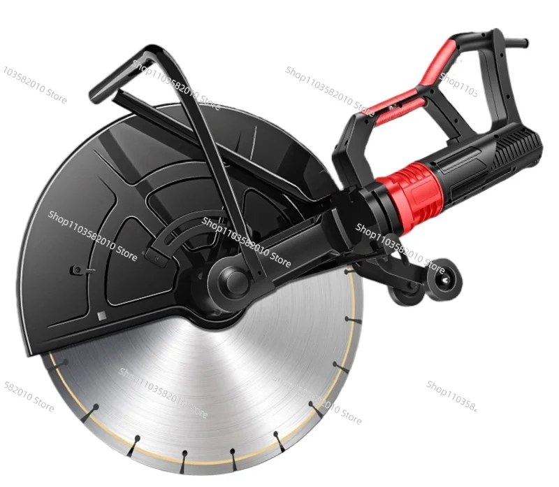 26cm High Power Handheld Brushless Wall Cutter, Concrete Grooving Machine with Rail for Door Window Slotting
