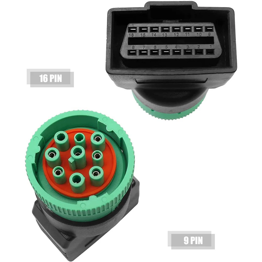 J1939 To OBD2 Adapter J1939 Male 9P for Automotive Diagnostic Equipment Connector Obd Adapter