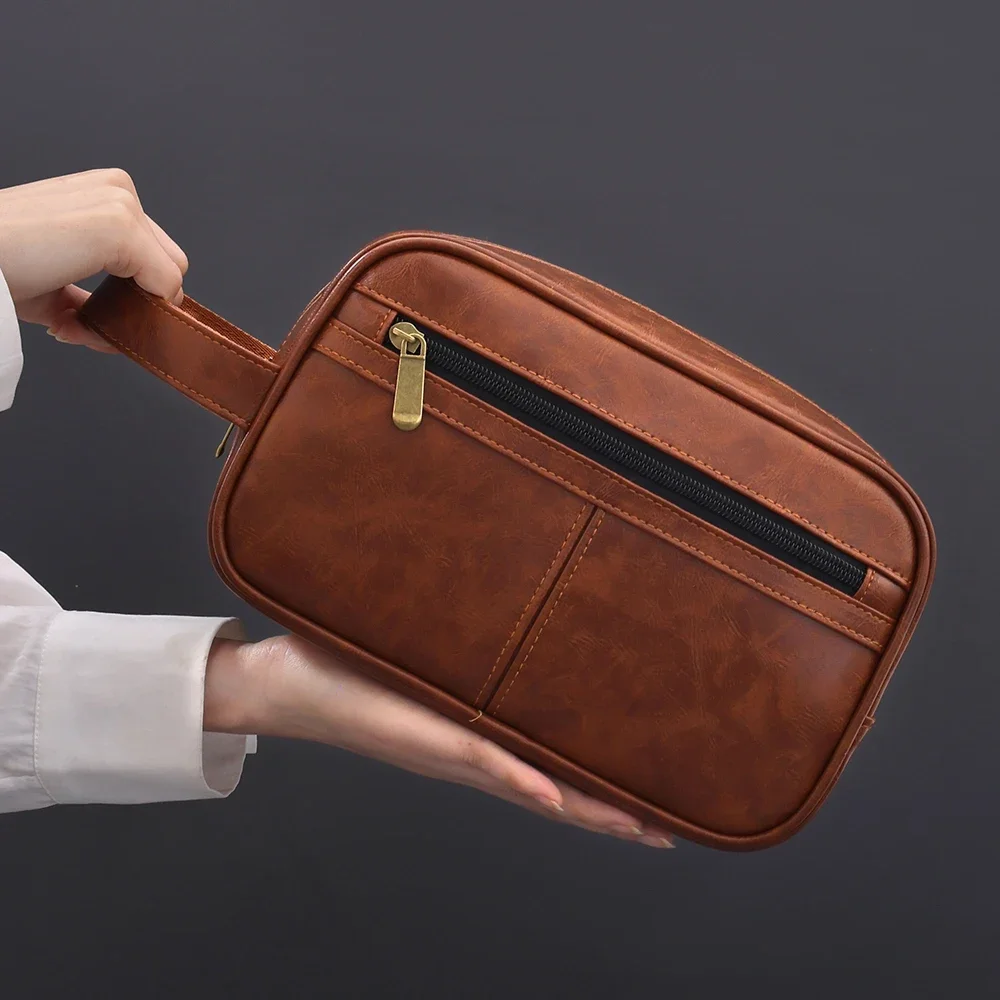 Tas Perlengkapan Mandi Mewah Antik Pria Tas Cuci Organizer Penyimpanan Gantung Pria Kotak Rias Kosmetik Bisnis Penting untuk Perjalanan