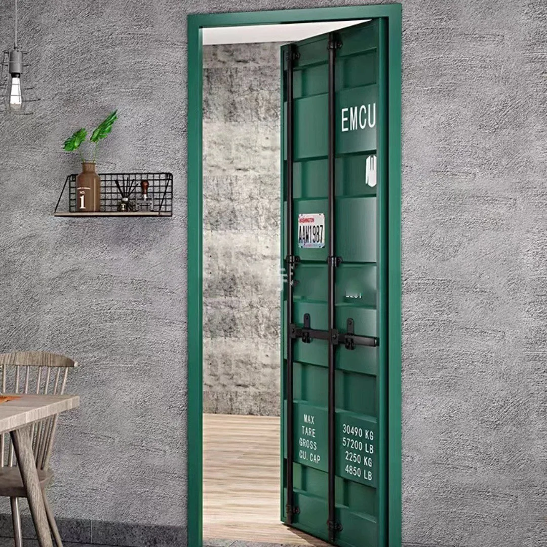 American container door, bathroom door, restaurant bathroom, bar door, industrial style retro creative wrought iron barn door