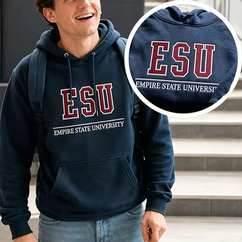ESU Empire State University Hoodie Sweatshirt Tom Holland Peter Parker Merch Unisex Casual Streetwear Pullover Oberteil Bekleidung – Detail 2