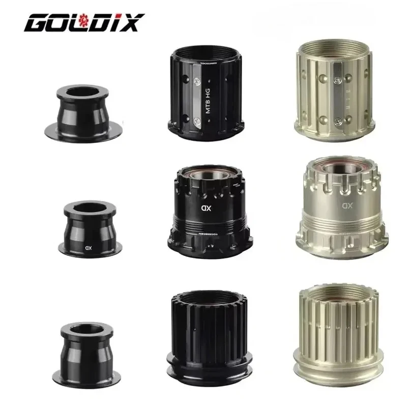 

Корпус велосипедной ступицы GOLDIX M180/310: конструкция с храповым механизмом HG/XD/MS, торцевая крышка QR/THRU, для MTB и шоссейных велосипедов (адаптер Freehub)