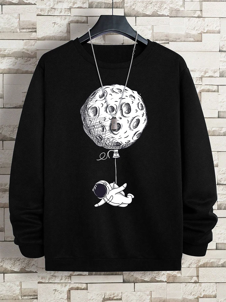 Astronauts Were Taken Away By The Moon Men Sweatshirt Loose Oversized Hoodies Creativity Fleece Soft Clothing Loose Casual Tops