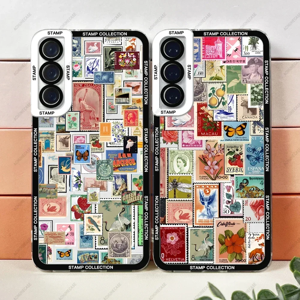 Phone Case For Samsung Galaxy S20 S21 S22 S23 S24 A24 A32 A34 A50 A51 A52 A53 A54 A55 A14 FE Plus Ultra TPU Soft Cover Stamp