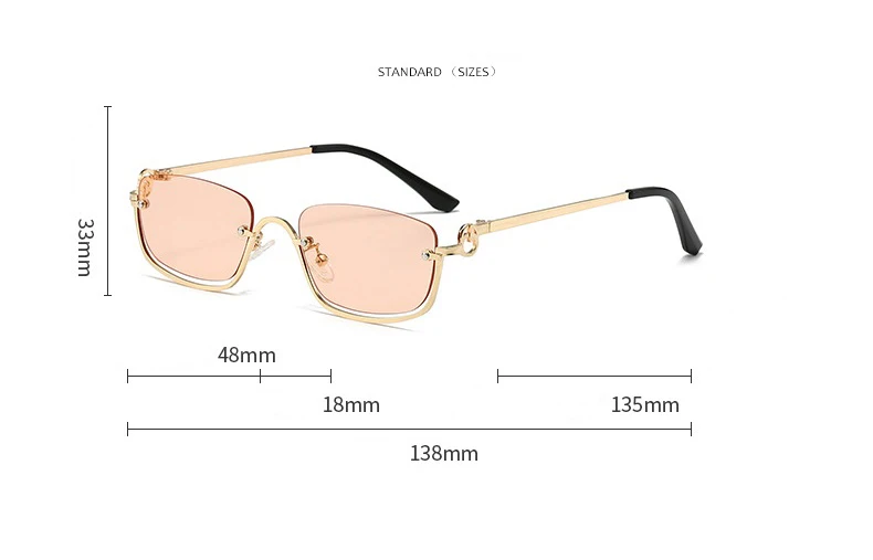 Kleine quadratische Sonnenbrille mit halbem Rahmen für Damen, Markendesigner, Luxus-Brille mit schwarzen Farbtönen, 2024, modische Metall-Rechteck-Brille – Detail 3