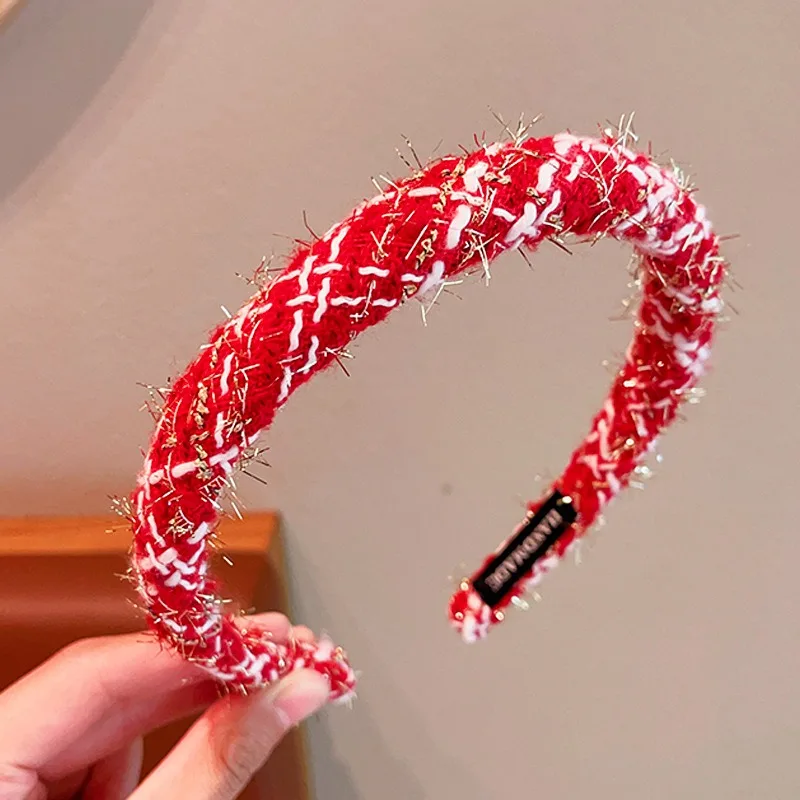 2026 Neues Weihnachts-Weinrotes Haarband für Mädchen, Frauen, Kinder, rutschfest, Plüsch, Pailletten, Samt, Schleife, Strass, Herz, Perle, Bär, Haarreif – Detail 11
