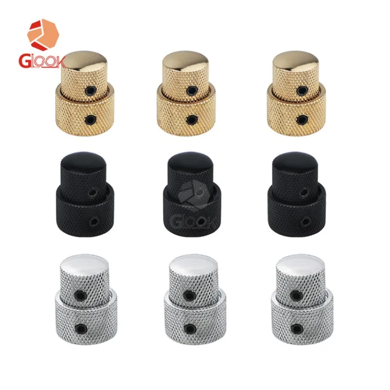 غطاء مقبض جهد الجيتار الكهربائي، غطاء معدني بحجم النغمة المزدوج، غطاء مقبض قفل المسمار #1