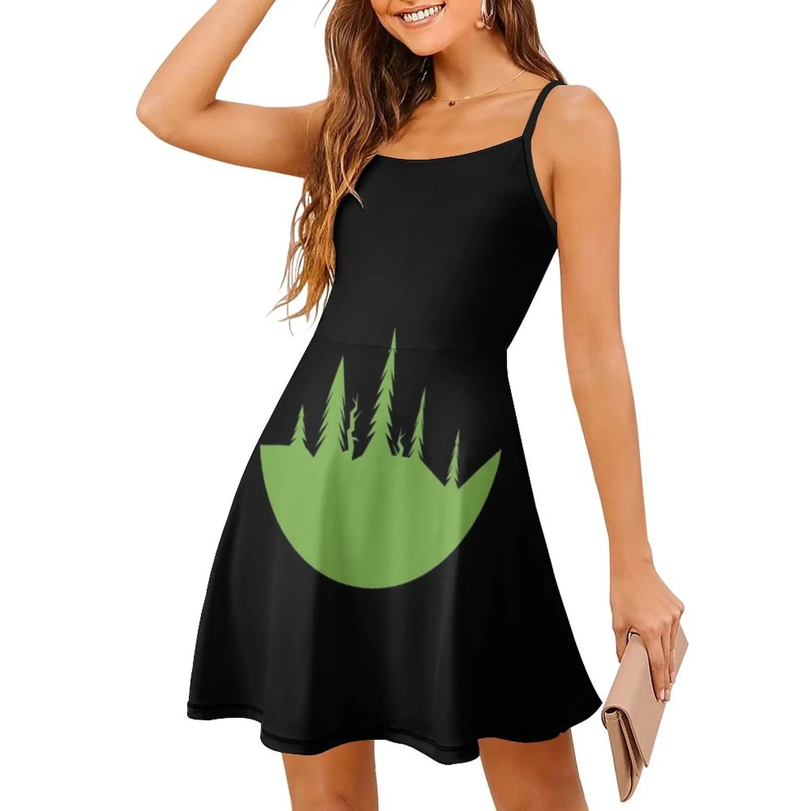 فستان Forest Fishbowl Bright Ii بخط عنق على شكل قلب، فستان أنيق للحفلات الصيفية للنساء، الغابات الأرضية، الحفاظ على البيئة الطبيعية #3