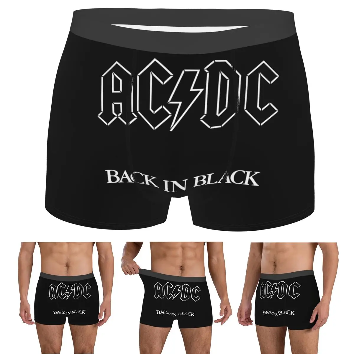 

Трусы-боксеры, шорты AC и DC Power Up, вечерние трусики в стиле рок, мужское удобное нижнее белье для мужчин, подарки бойфренду