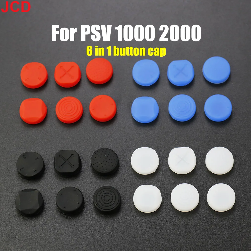 Jcd 6 In 1 Siliconen Anti-Slip Thumbstick Grip Cap Joystick Analoge Protectoive Cover Voor Psvita Ps Vita Psv 1000/2000 Slanke