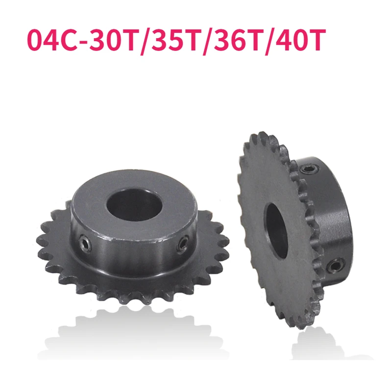 1pcs 04C Chain Gear 45# Steel 30T/35T/36T/40T Teeth Industrial Sprocket Wheel With Top Wire Bore 6-20mm