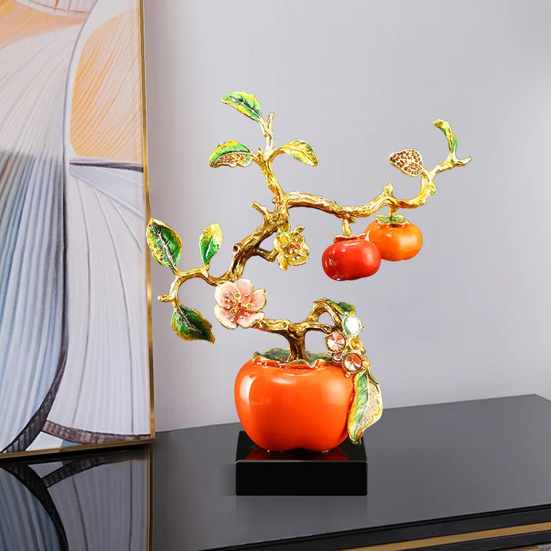 HYS enamel persimmon Ruyi ornament ornament for housewarming, the joy of moving, a full set of gifts and gifts