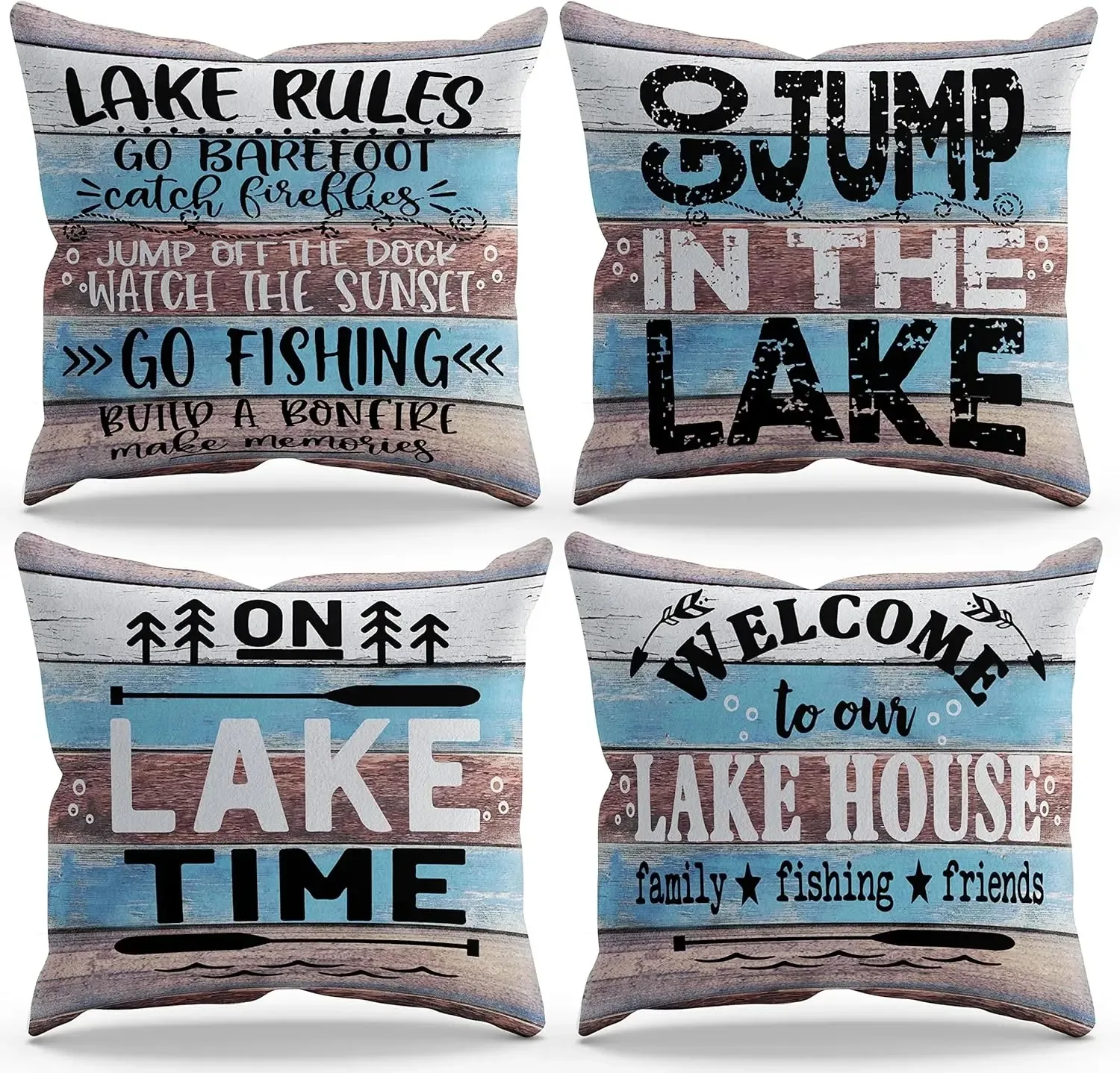 Life Is Better On The Porch Throw Pillow Cover Set of 4 - Pillowcase for Farmhouse Bench, Room, Bed - Porch Decor Rules Pillow
