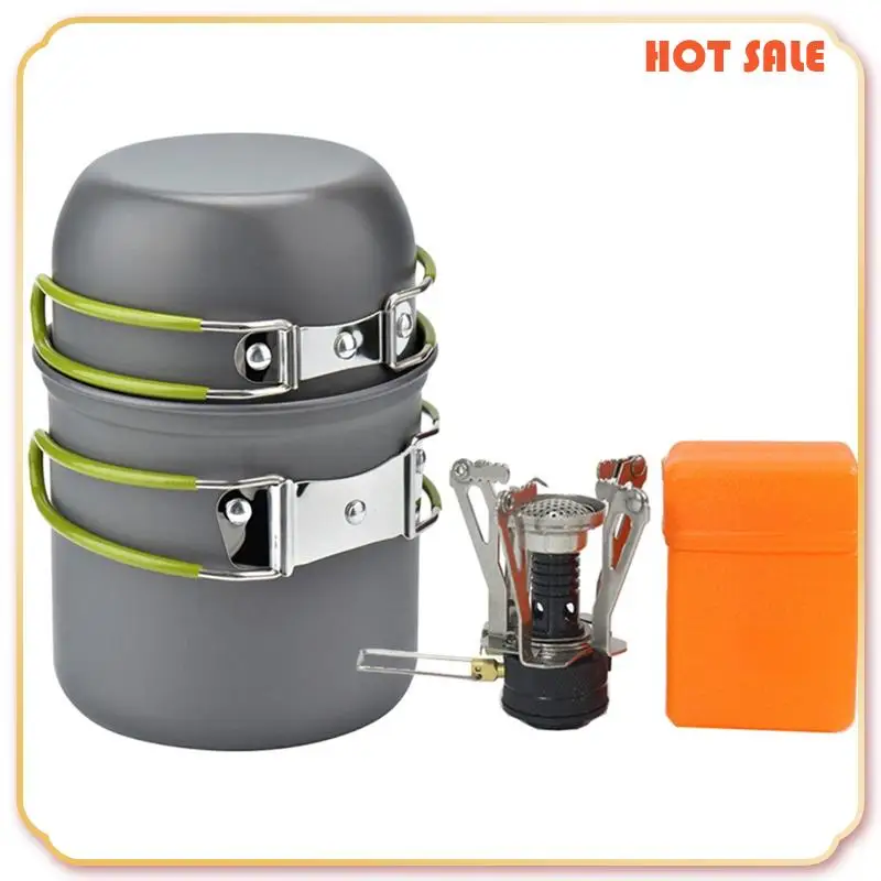 Sale Camping Pots Cookware Set Portable Outdoor Cooking Tableware Forhiking Trekking Picnic Fishing Mountaineering
