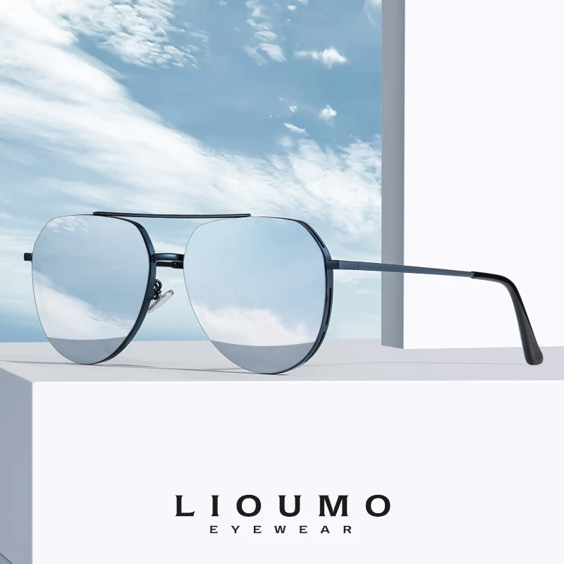 

LIOUMO High Quality Classic Aviation Sunglasses For Men Polarized Glasses Women Thickened Lens Metal Frame Eyewear zonnebril