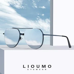 LIOUMO High Quality Aviation Sunglasses Polarized Men Women Fashion Thickened Lens Glasses Luxury Metal Frame Eyewear zonnebril