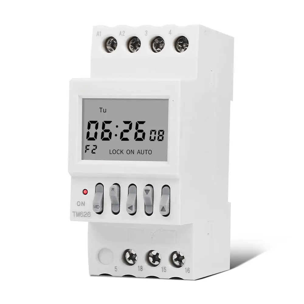 

TM626 2 Channel Timer Switch 220V Two Groups Output Separate Control 7 Days Weekly Programmable Timer 35mm Din Rail Installation