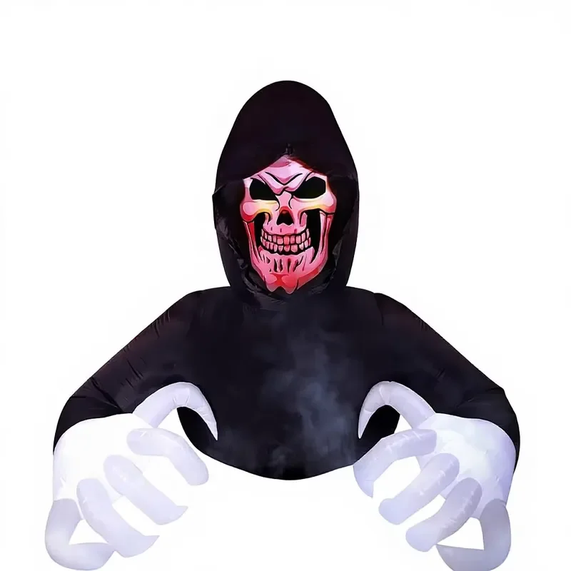 6FT Length Adult Halloween Inflatable Grim Reaper Rectangle Shape Polyester Outdoor & Indoor Decorations for Yard Garden Lawn