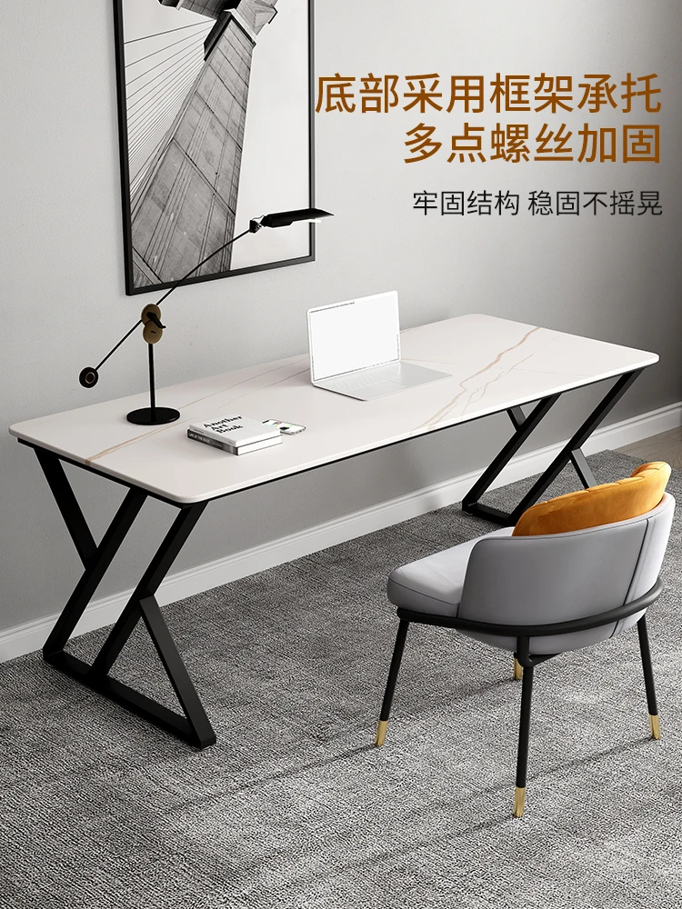 The product can be customized. Simple rock board computer desktop desk, bedroom, household, student, simple modern