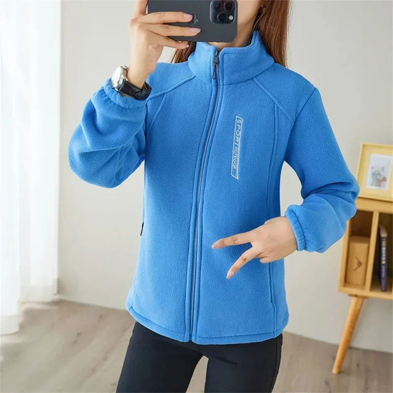 

Korean Female Fleece Hoodies Jacket Ladies Stand Collar Sweatshirt Cardigan Autumn Women Large Size 5XL Thickening Sweatershirts