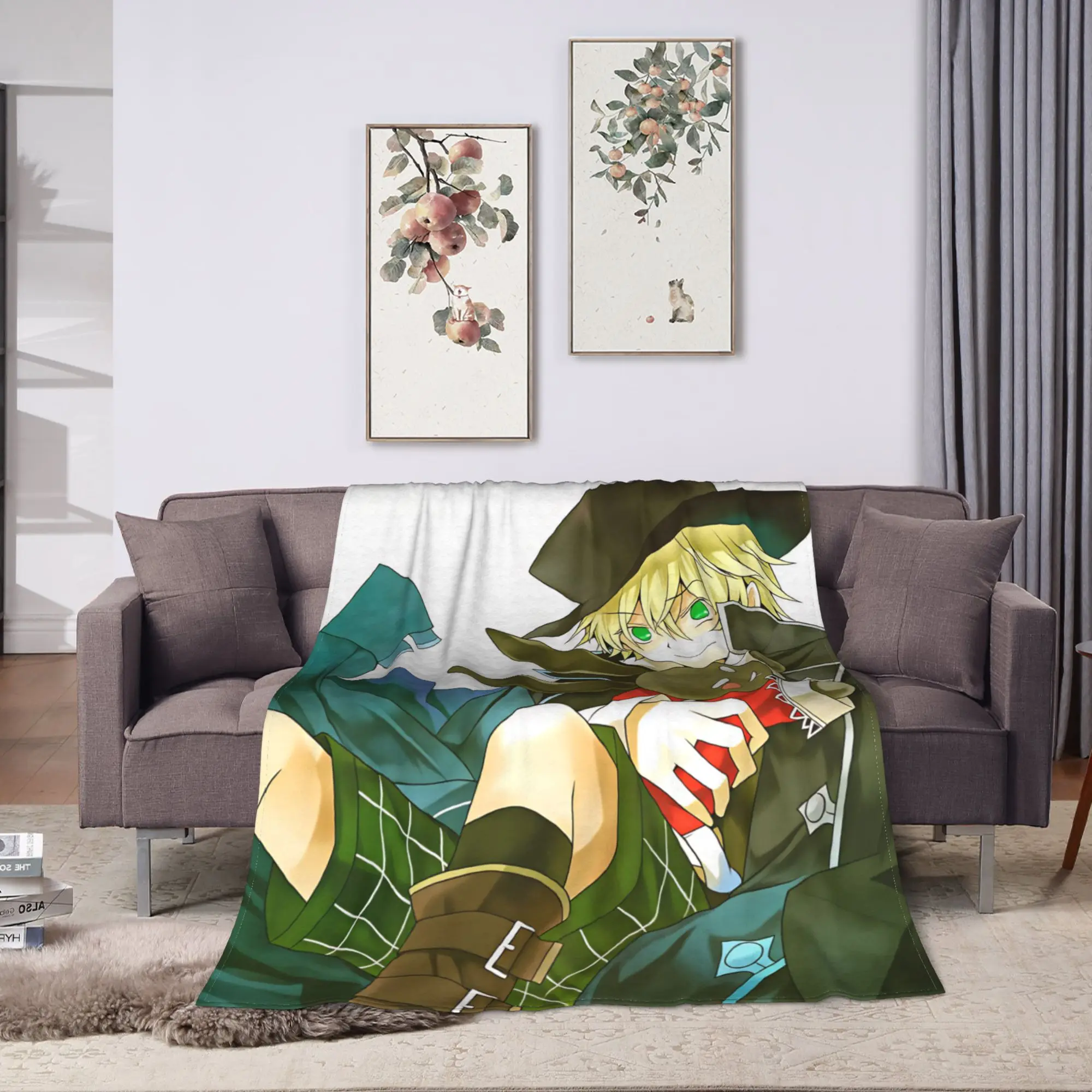 Ozz Manga Pandora Hearts Blankets  Soft Graphic Plush Throw Blanket For Home Decor Airplane Travel Flannel Bedspread Bed Cover