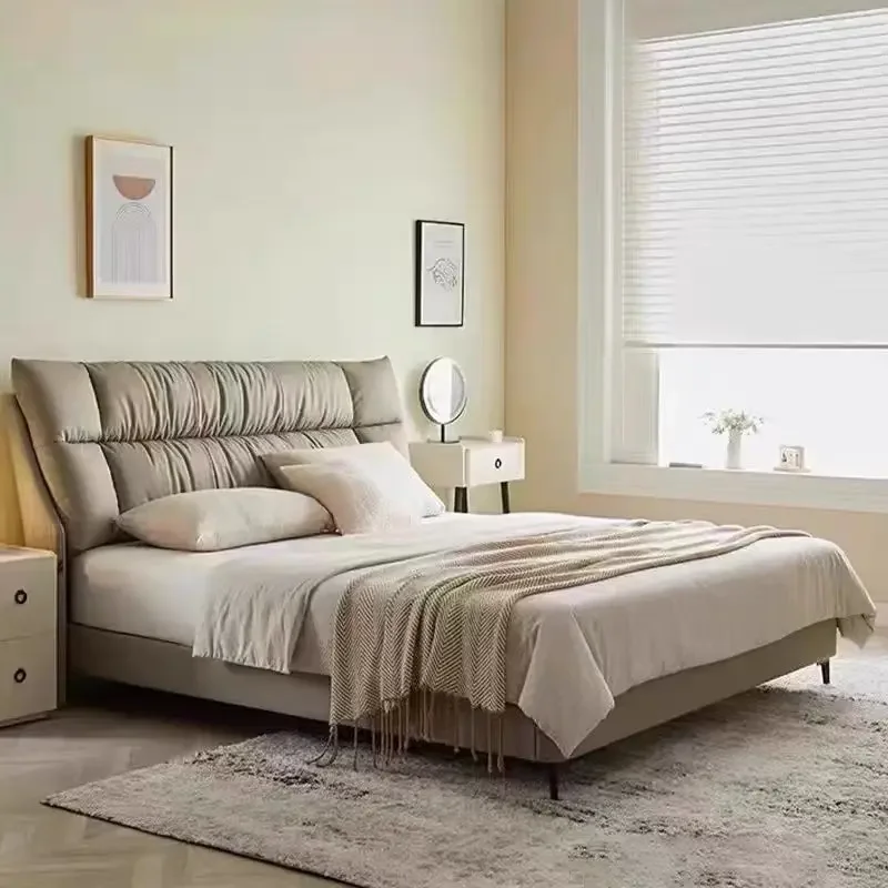 

# Hot For Luxury Leather Bed High-End Minimalist Design King Size Modern Headboard For Master Bedroom Home Furniture Beds Queen