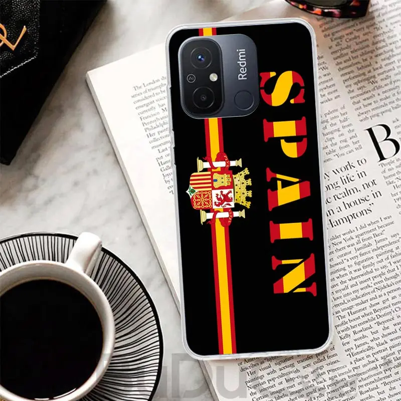 Spain Coat Of Arms Flag Cover For Xiaomi Redmi 12 12C 10 10C 9 9C 9T 9A Phone Case 10A 8A 8 7A 7 6A 6 Pro K60 K20 K40 S2 Print C