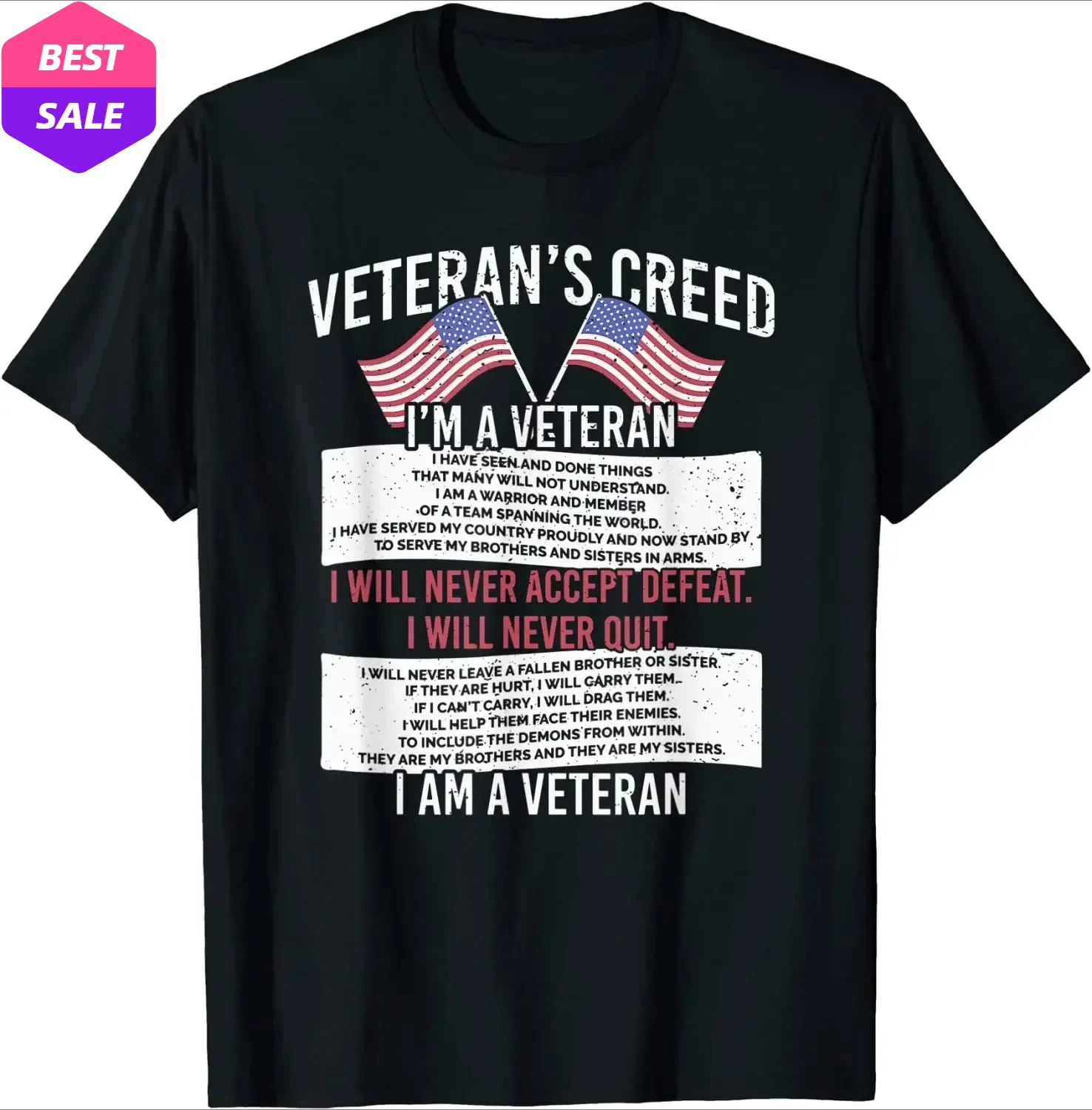

Veteran's Creed Patriot Grandpa Father's Day Gift T-Shirt 100% Cotton O-Neck Summer Short Sleeve Casual Mens T-shirt Size S-3XL