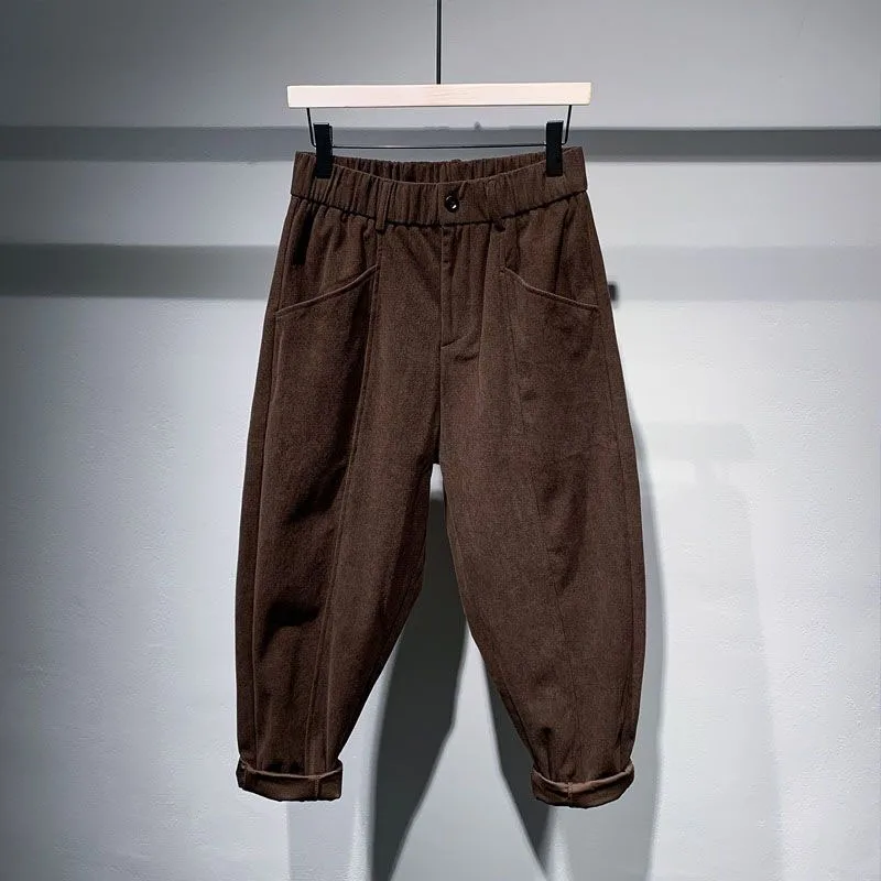 New Autumn/Winter Fashion Brand Japanese Vintage Corduroy Work Dress Pocket Loose and Versatile Handsome Casual Men\'s Pants