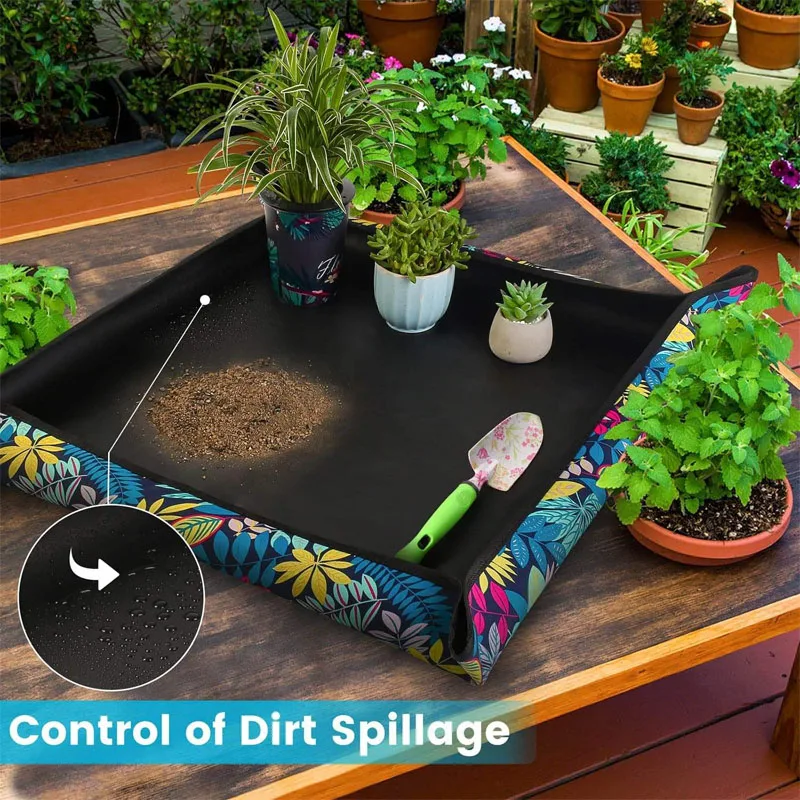 Printed Oxford Cloth Doormat Replacement - Anti-Soil Velvet, Dust-Proof Pad for Potted Plants, Gardening Mat