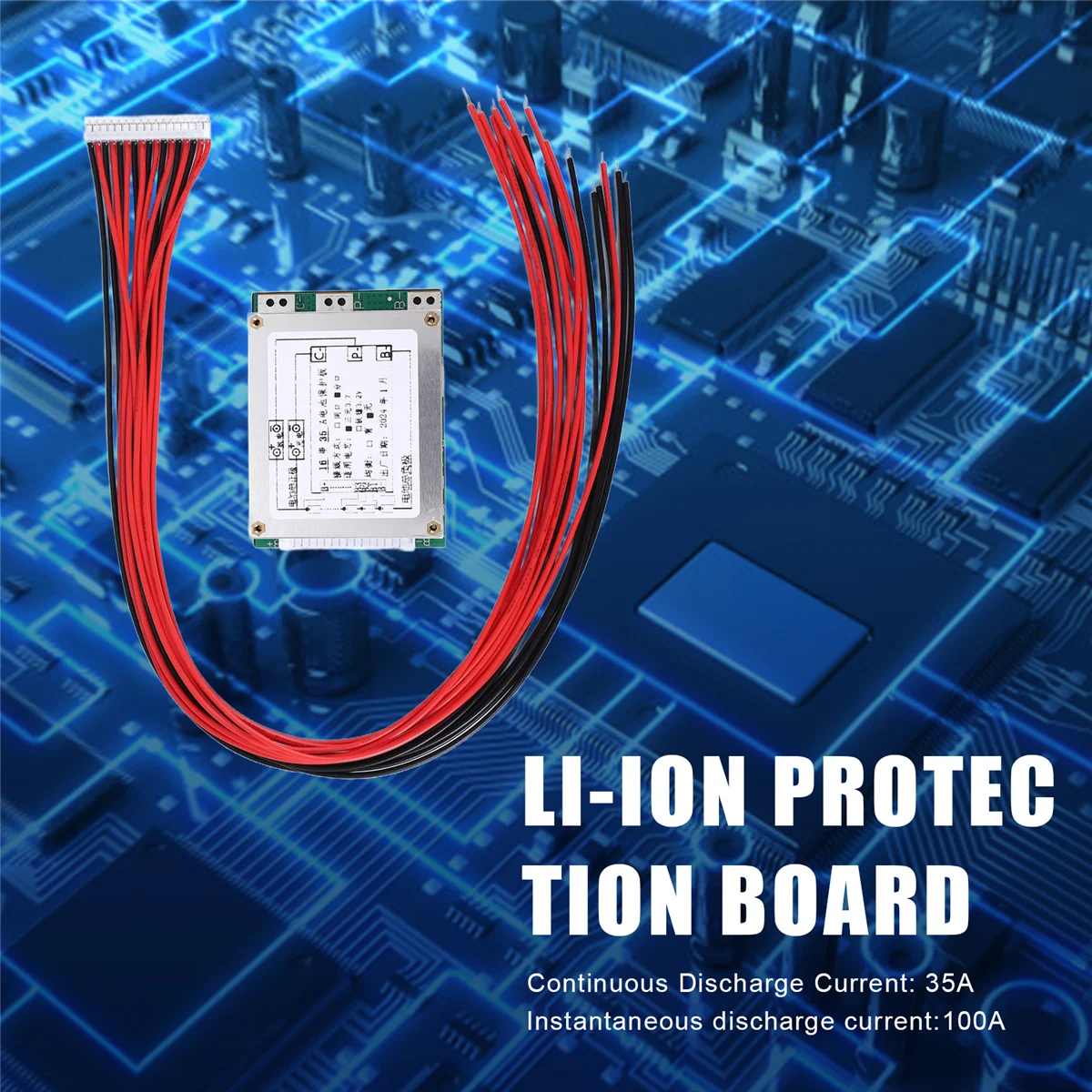 16S 60V 35A Protection Board Li-Ion Lithium 18650 Battery BMS Protection Board with UPS Energy Inverter for Battery ABVD