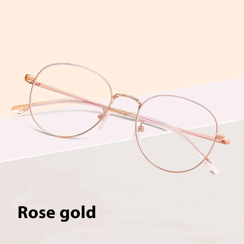 معدن التيتانيوم جولة مكافحة نظارات الضوء الأزرق المألوف النساء الرجال الكلاسيكية مربع النظارات إطارات نظارات الكمبيوتر شفافة
