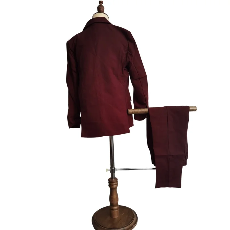 Boys Red Formal Suit Set  Kids Wedding Birthday Party Dress Children's Graduation Party Piano Host Performance Suit