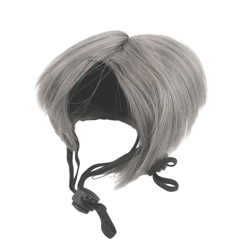 50JC Pet Supplies Gray Bob Hair Wigs Hat Headwear for Halloween/Christmas Present