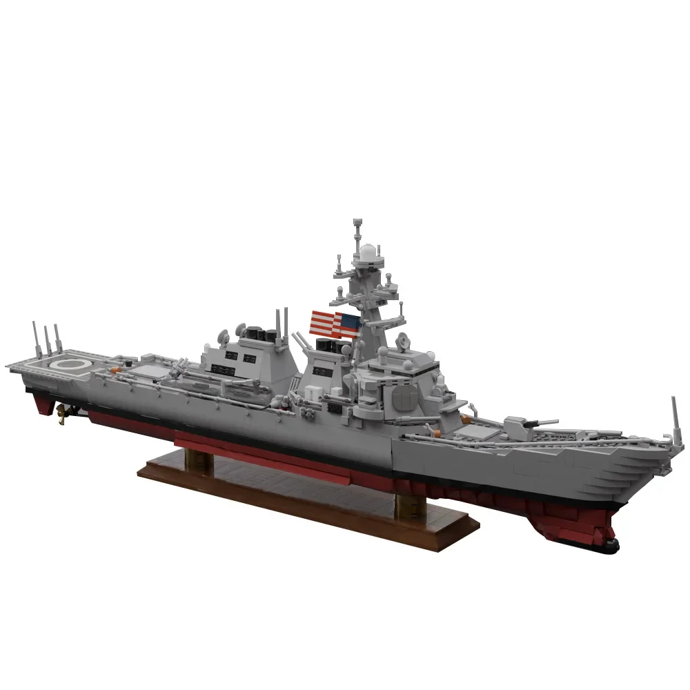 MOC アイオワ級戦艦ビルディングブロックモデルアーリーバーク級駆逐艦レンガアーリーバーク USS ミズーリおもちゃキッズギフト