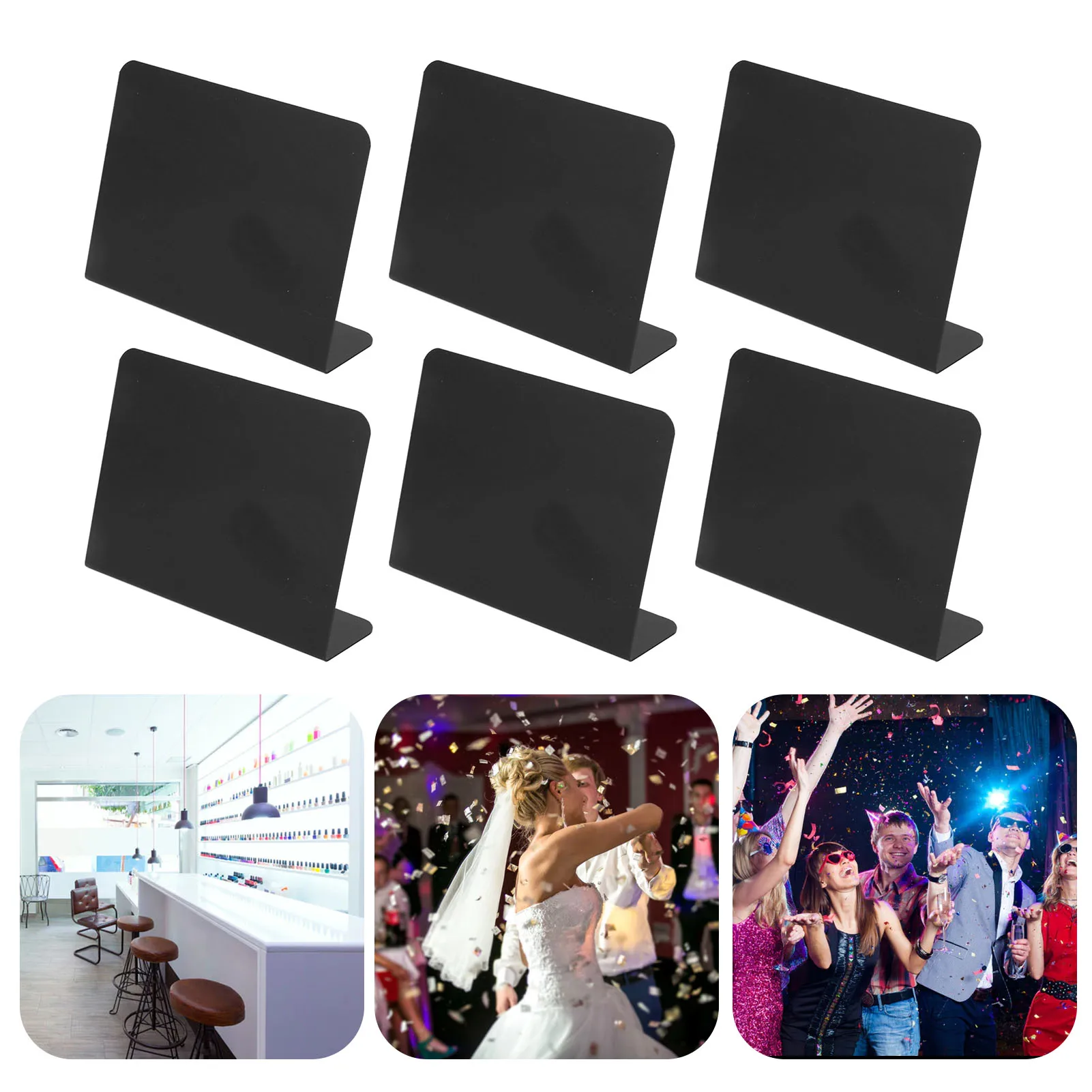 ZK40 Set di mini lavagne da 20 pezzi, display cancellabile facile da scrivere, segni di lavagna nera con penna per salone di bellezza per matrimoni