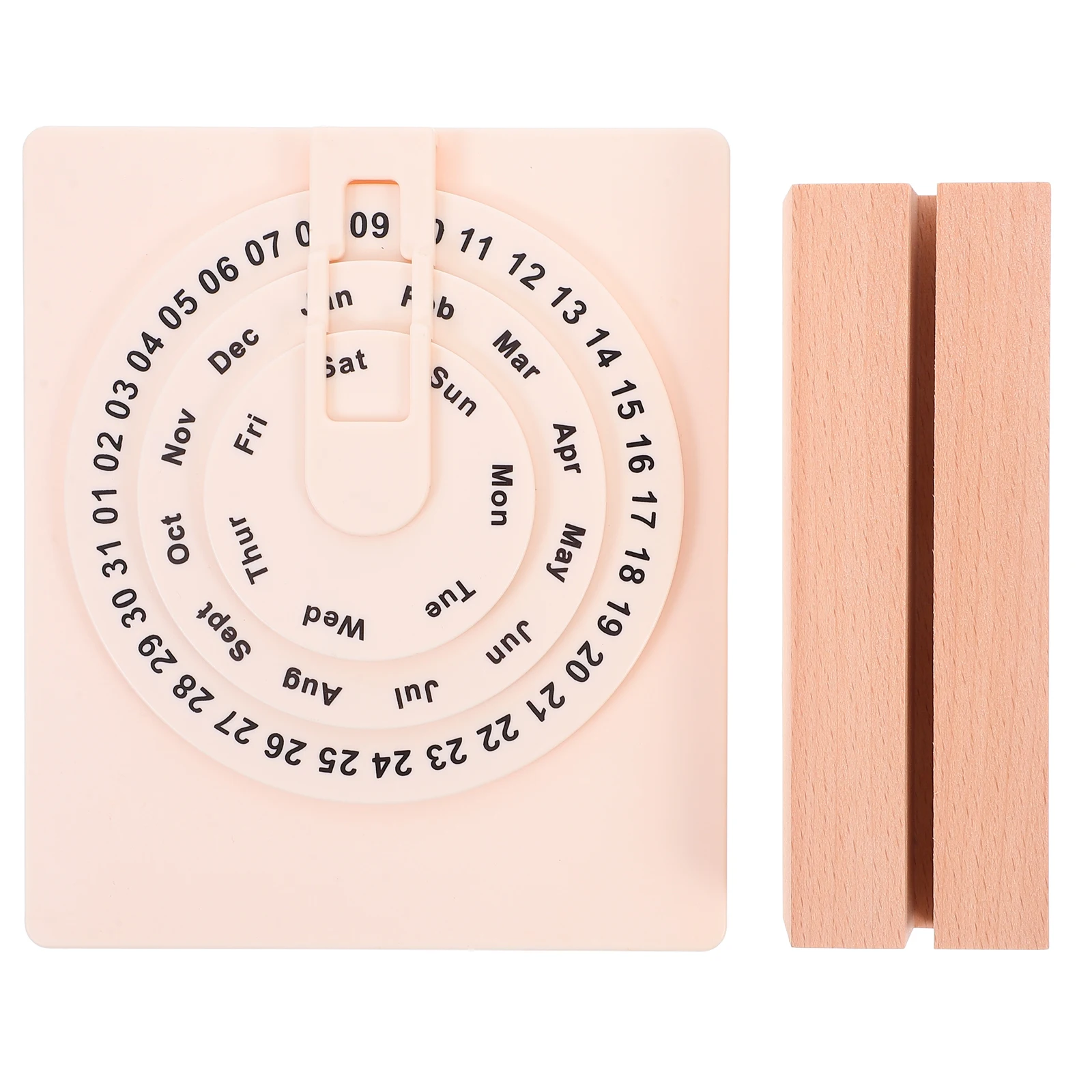 

Wood Base Rotating Perpetual Office Decor Desktop Display Decorative Table For Workspace Household Standing Date Display Small
