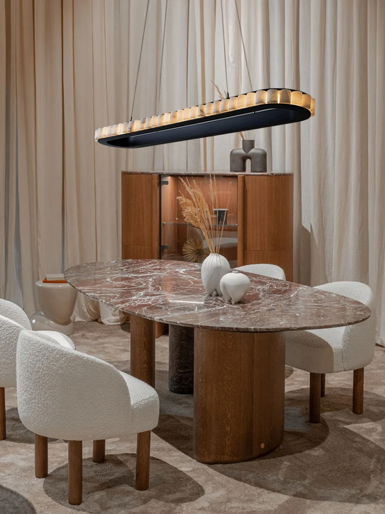 Illuminate Your Kitchen Or Dining Room With Our Natural Marble Pendant Light Dimming Function Alabaster Gold Black Hardware