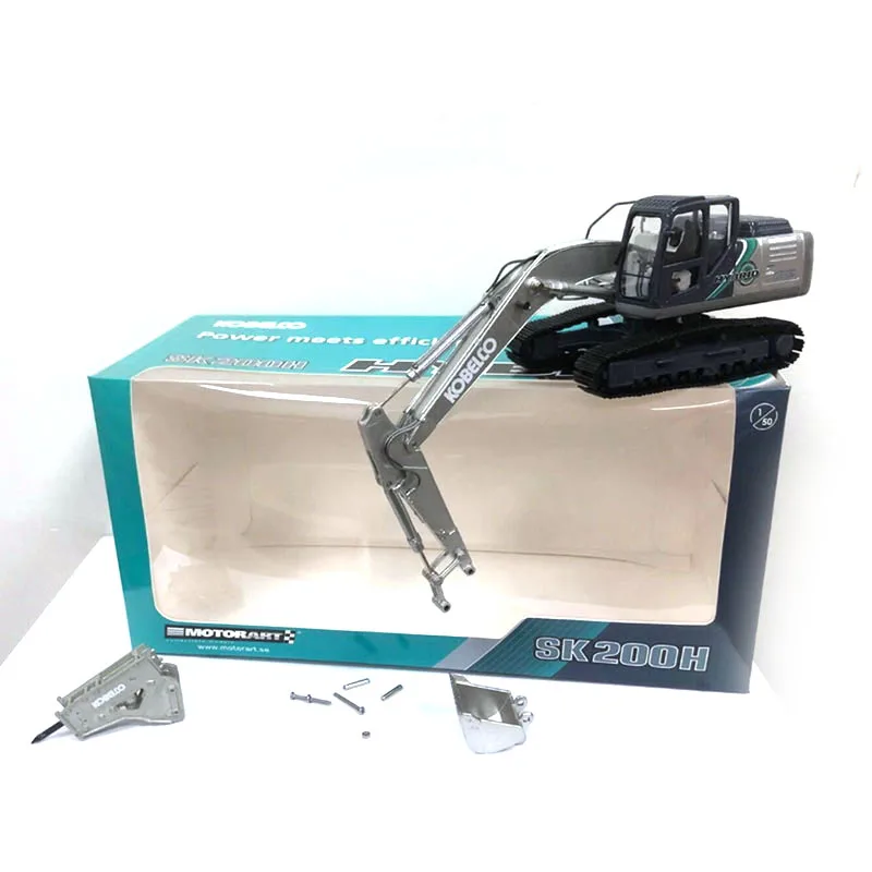 

SK200H Hybrid Excavator Hammer Limited Silver 1/50 Scale Die-Cast collect Model Gift Boy's birthday gift, scene setup