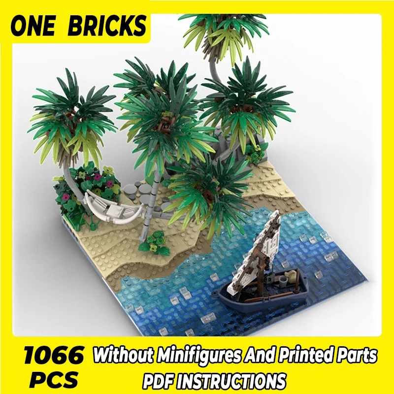 Street View Model Moc Building Bricks Caribbean Tropical Beach Technology Modular Blocks Gifts Christmas Toys DIY Sets Assembly