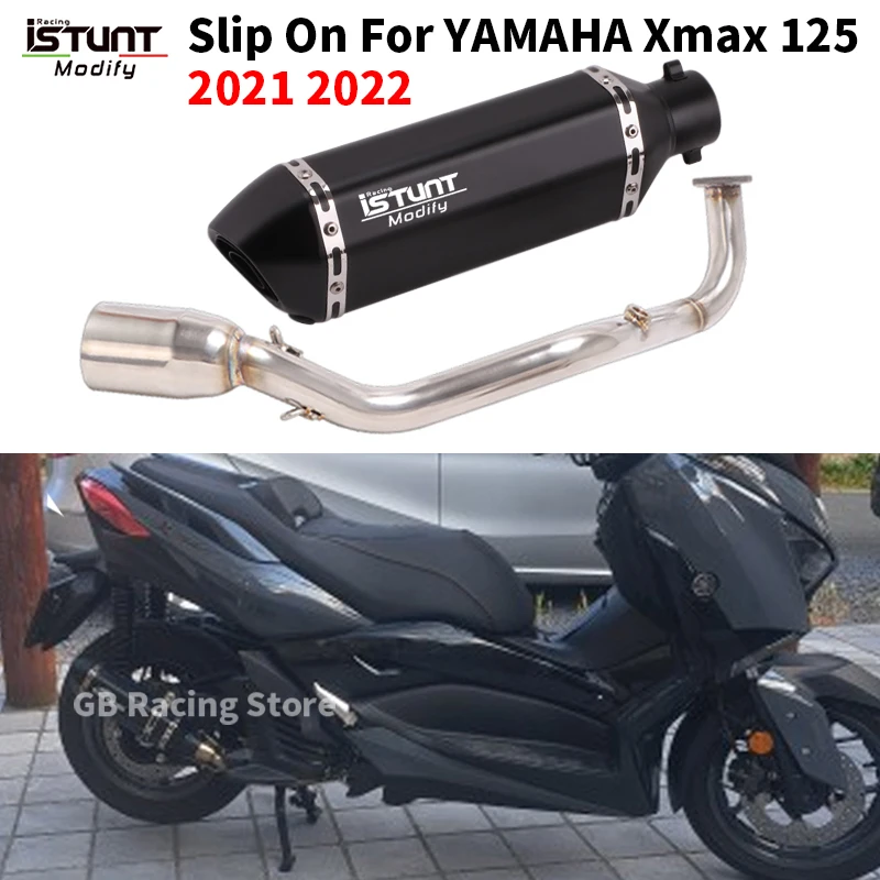 

Slip On For YAMAHA Xmax 125 X MAX125 2021 2022 Full Systems Motorcycle Exhaust Escape Moto Fornt Link Pipe Carbon Fiber Muffler