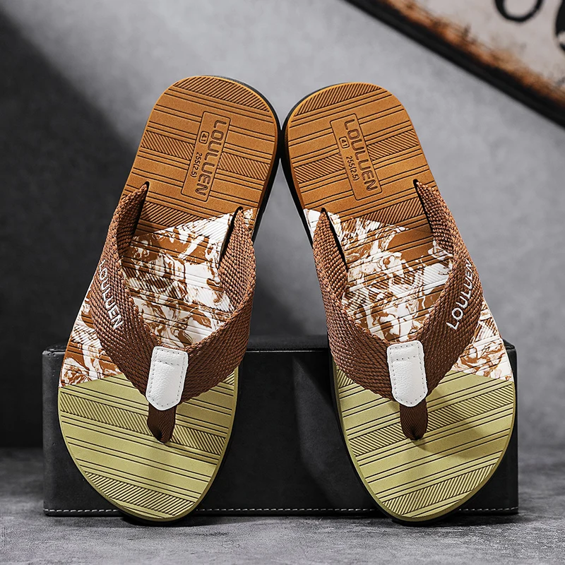 

Men's slippers flip flops summer casual fashion versatile men's shoes, comfortable non slip color blocked breathable trave