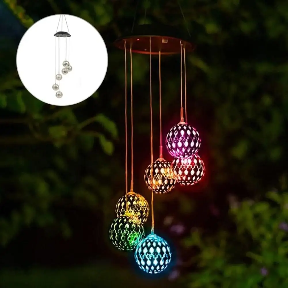 

Funny LED Solar Wind Chime Light Weatherproof Wind Chime Ball Light Garden Lawn Lights Round Ball Landscape Holiday Light Garden
