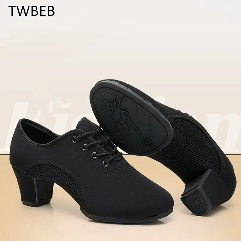 Women Latin Dance Shoes Jazz Ballroom Salsa Dancing Shoes Woman High Heels Children Training Modern Tango Dance Sneakers