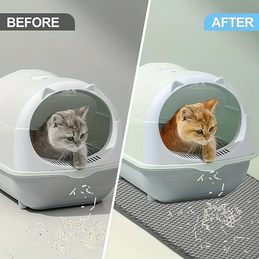 

Double litter mat anti-take out litter mat Filter anti-splash anti-stain litter box pet mat cleaning products, ideal for cats