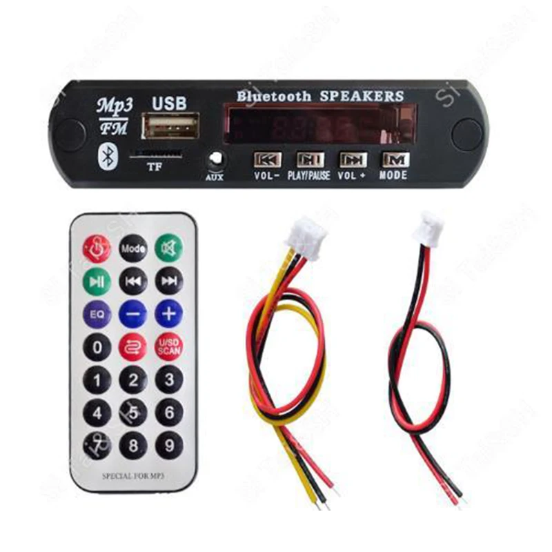 1Set Standard Wireless Bluetooth 12V MP3 WMA Decoder Board Audio Module TF USB Radio For Car