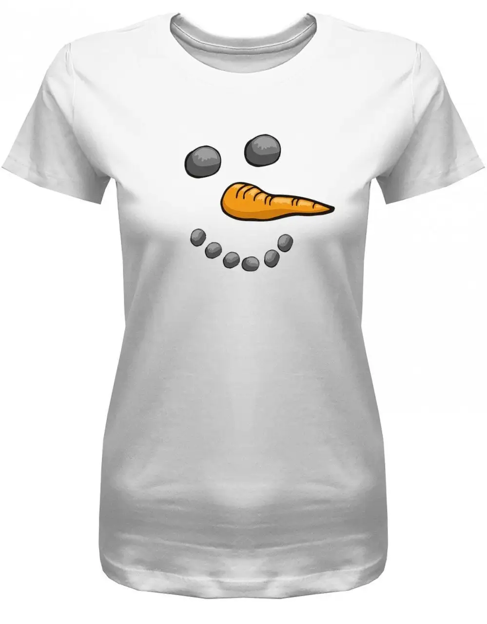 Schneemann Gesicht Weihnachten Damen T Shirt