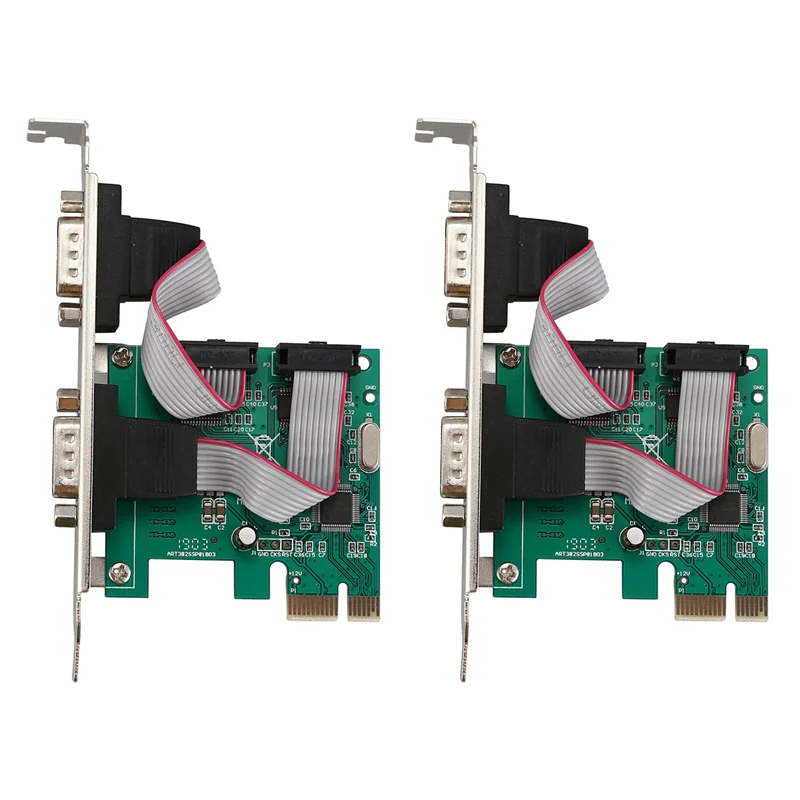 

2X PCI-E PCI Express Dual Serial DB9 RS232 2-портовый адаптер контроллера Зеленый